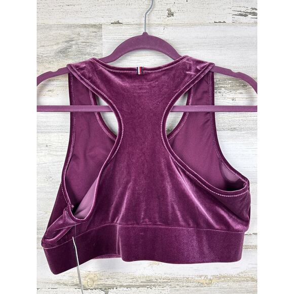 Tommy Hilfiger Sport Women’s XL Purple Velvet Racerback Sports Bra NWT - Picture 3 of 6